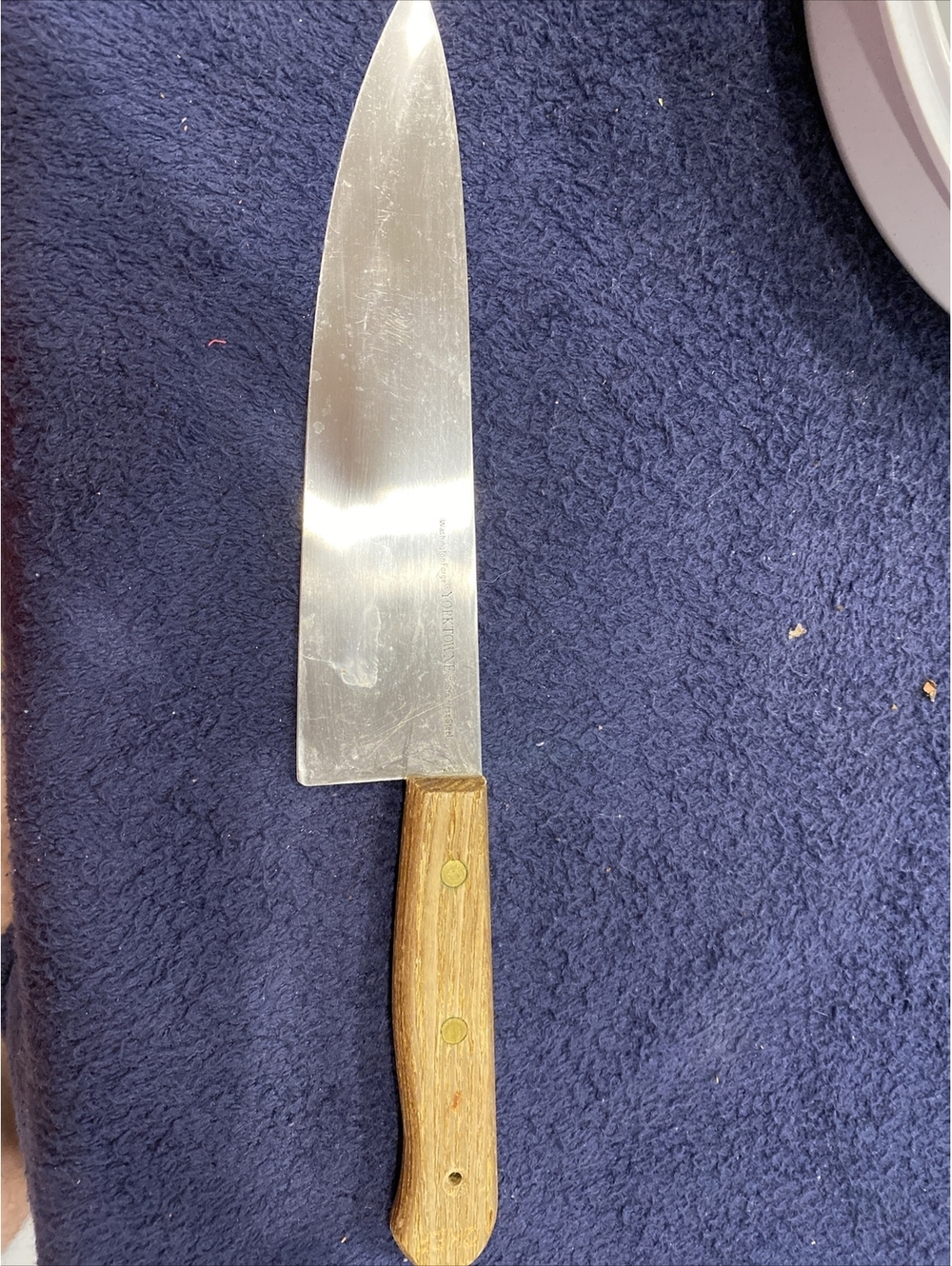 Vintage Washington Forge Yorktowne Stainless Chef Knife-Wood Handle-13" Long